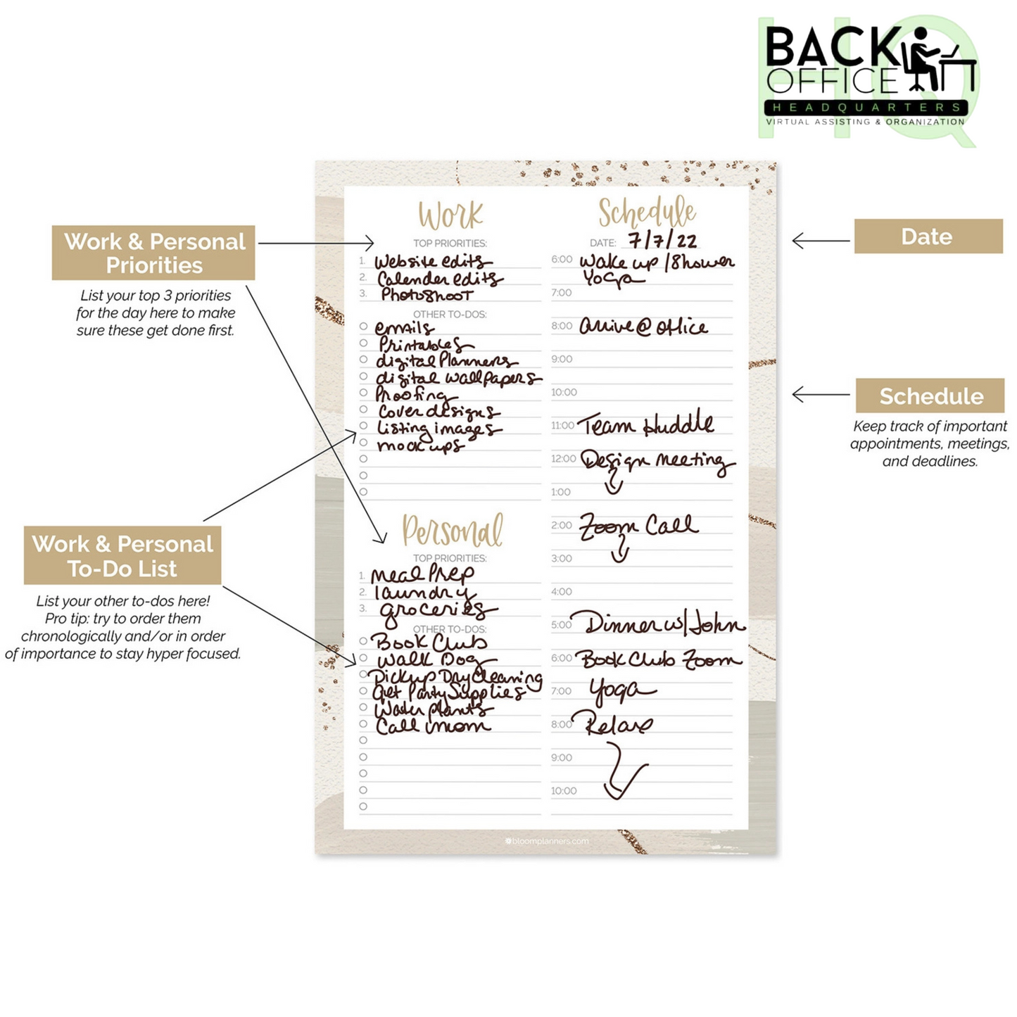 Work-Life Balance Daily Planning Pad